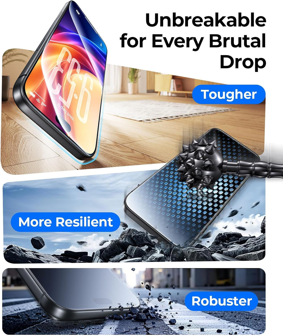 DIMONCOAT Top 9H++ 2 Pack for iPhone 17 Pro Privacy Screen Protector 6.3''