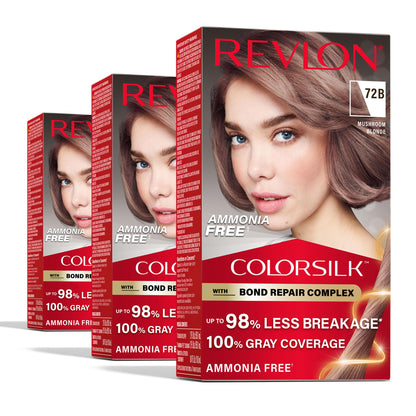 Revlon ColorSilk with Bond Repair Hair Color, 51 Light Brown, 3pk