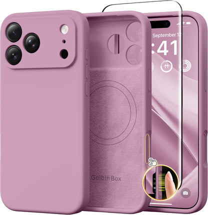 GolbinBox Magnetic for iPhone 13/14 Case, Silicone Cover, Blackcurrant