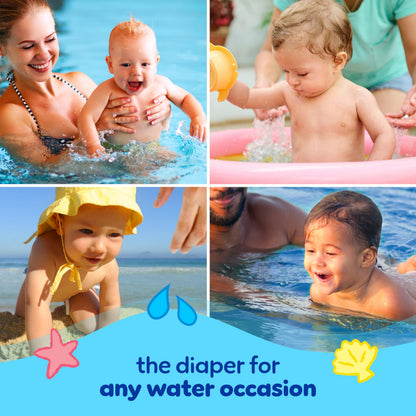 Pampers Splashers Swim Diapers, Size 4, 18 Count, Disposable Swim Diapers, Contains Mess, No Swell