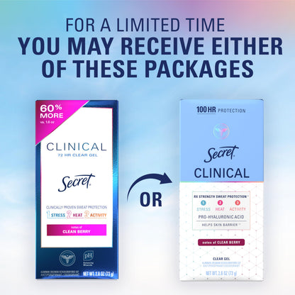 Secret Clinical Antiperspirant Deodorant, Completely Clean 2.6 oz Pack of 2
