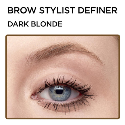 L'Oreal Paris Makeup Brow Stylist Definer Waterproof Eyebrow Pencil, Ultra-Fine Mechanical Pencil, Draws Tiny Brow Hairs and Fills in Sparse Areas and Gaps, Dark Brunette, 0.11 Ounce (Pack of 2)