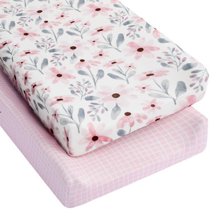 Yoofoss 2-Pack Baby Crib Sheets for Boys Girls 52x28 (Green+Leaf)
