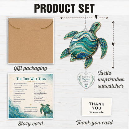 4" Acrylic Sea Turtle Suncatcher for Windows, Inspirational Gift for Women