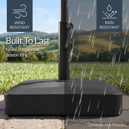 Best Choice Products Fillable Umbrella Base Stand Round Sunburst Plastic Patio Umbrella Base Stand, Pole Holder for Outdoor, Lawn w/ 55lbs Weight Capacity, Adjustment Knob
