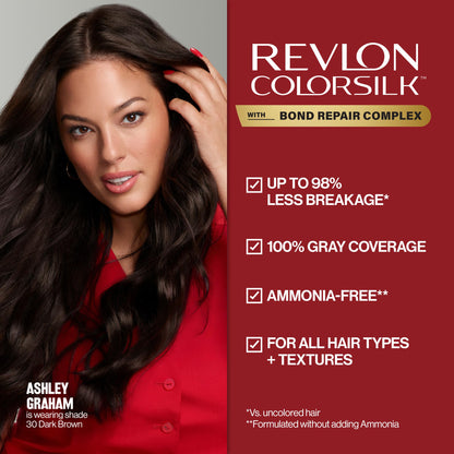 Revlon ColorSilk with Bond Repair Hair Color, 51 Light Brown, 3pk