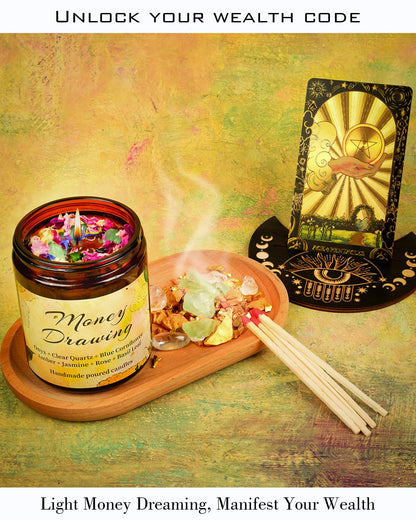 Healing Energy Candle, Negative Energy Cleansing,Soy Aromatherapy, Handmade Crystal Candle for Soothing.(Healing)