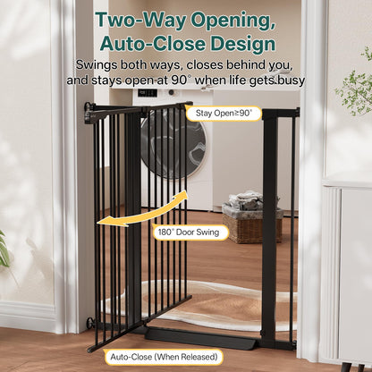 InnoTruth 27-36.6 in Wide Baby Gate for Stairs and Doorways, Black