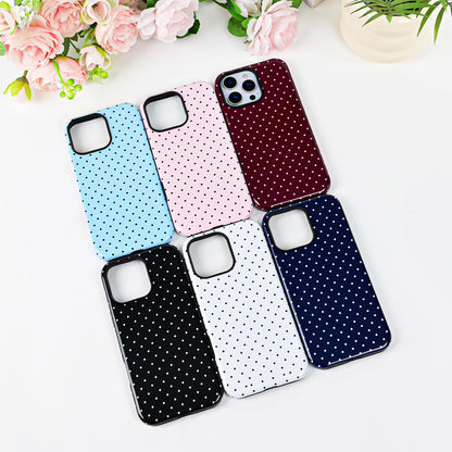 Polka Dot Pattern Phone Case for iPhone 17 6.3", White