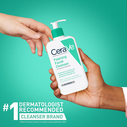 CeraVe Foaming Facial Cleanser, Gentle Cleanser for Oily Skin, 8oz