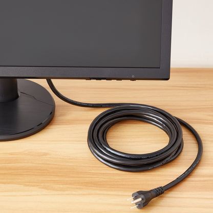 Amazon Basics Replacement Power Cord for Computer, Monitor, TV, Printer, PC, 3 Prong, 18 AWG, 125 Volts, 10 Feet, Black
