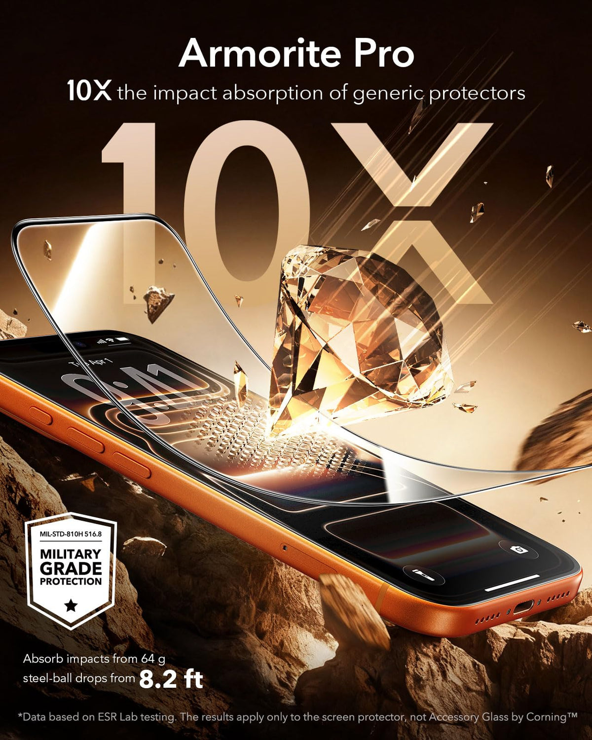 ESR 3 Pack for iPhone 17 Pro Max Screen Protector, Armorite Pro