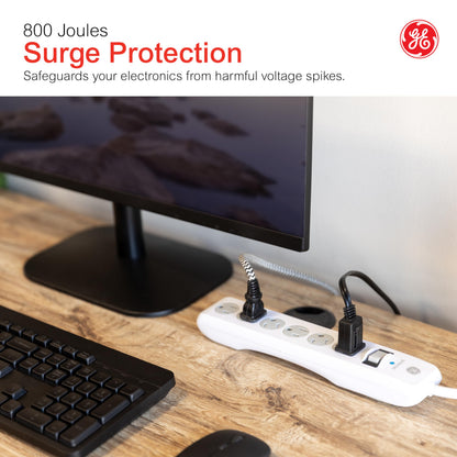 GE Surge Protector Power Strip, 2 Pack, 6 Ft Extension Cord