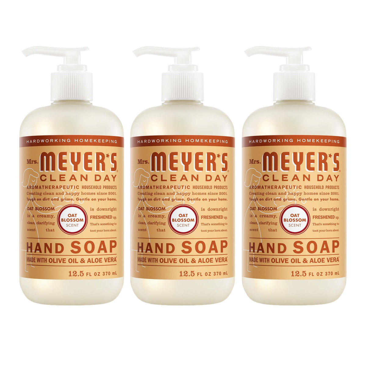 MRS. MEYER'S CLEAN DAY Liquid Hand Soap, Lemon Verbena, 12.5 fl oz, 3 Pack