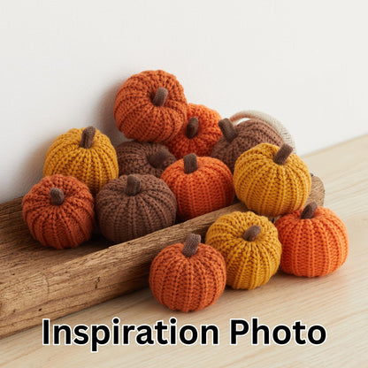 Mini Knit Pumpkins Set of 5, Fall Décor (Autumn Set)