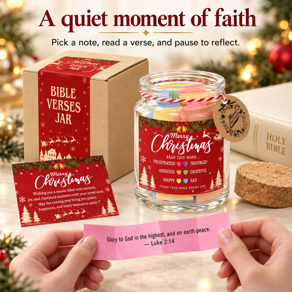 Read This When Bible Verses Jar – Birthday Gifts for Women, Christian Gifts, Christmas Gift for Women, Gift for Mom from Daughter