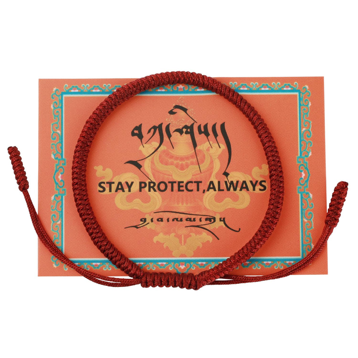 Authentic blessed Tibetan monks handmade Dorje Knot protection bracelet for women and men with a talisman