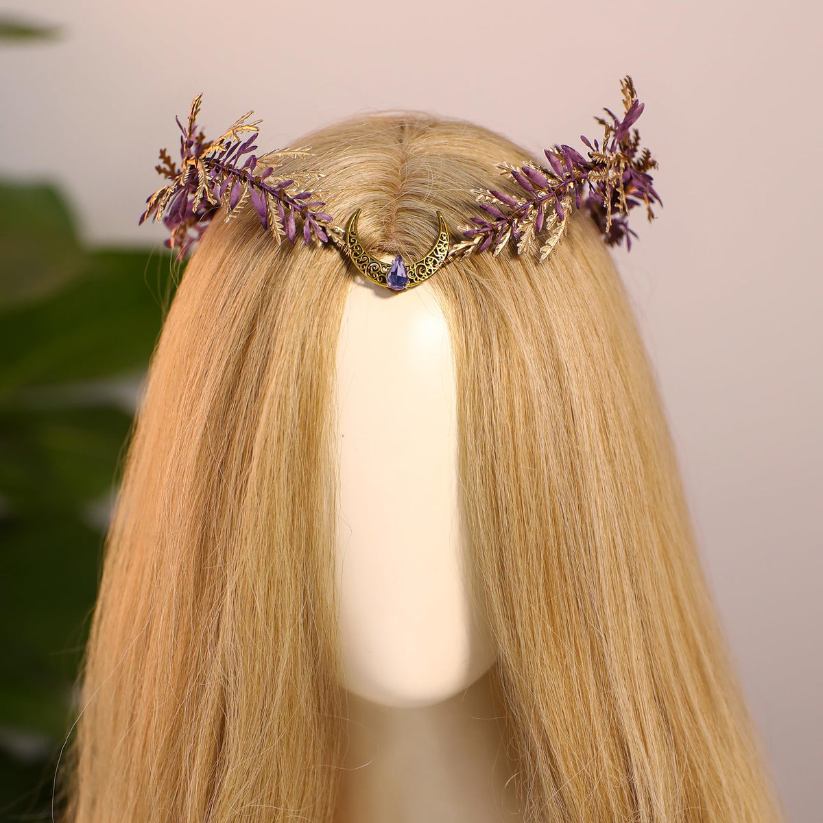 MOSTORY Renaissance Fairy Flower Crown, Woodland Elf Crown Headpiece