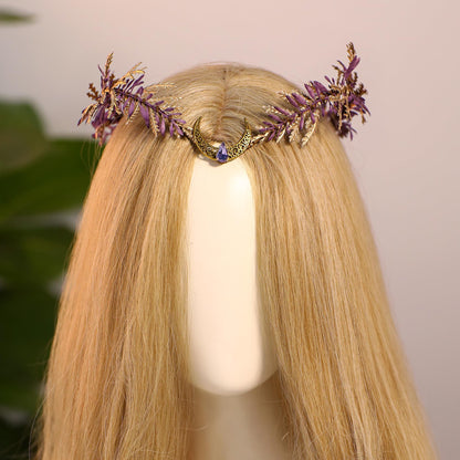 MOSTORY Renaissance Fairy Flower Crown, Woodland Elf Crown Headpiece