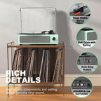 Seasonlife® Record Player for Vinyl Turntable with Speakers,Pale Purple