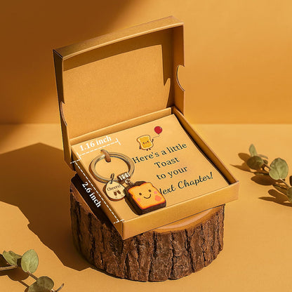Toast Keychain for Girls New Beginnings Congratulations Gifts
