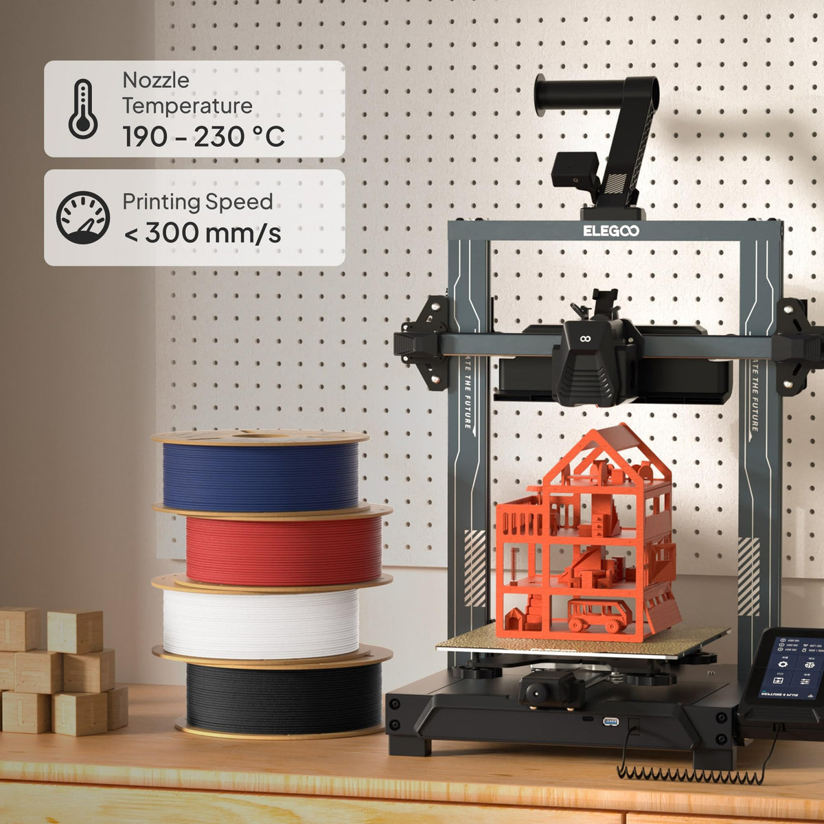 ELEGOO Matte PLA 3D Printer Filament Navy Blue 1KG 1.75mm