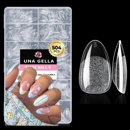 UNA GELLA Short Sharp Square Nail Tips 504pcs X-Soft Flat Square Nails