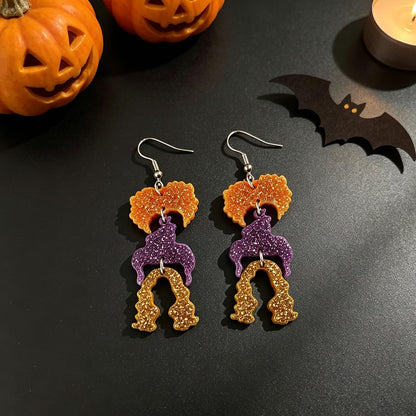 Hocus Pocus Earrings for Women Spooky Witch Halloween Pumpkin Earrings Halloween Accessories Witch Jewelry