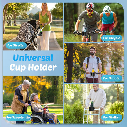 2-Pack Cup Holder for Walker: Wheelchair Cup Holder for Seniors and Adults