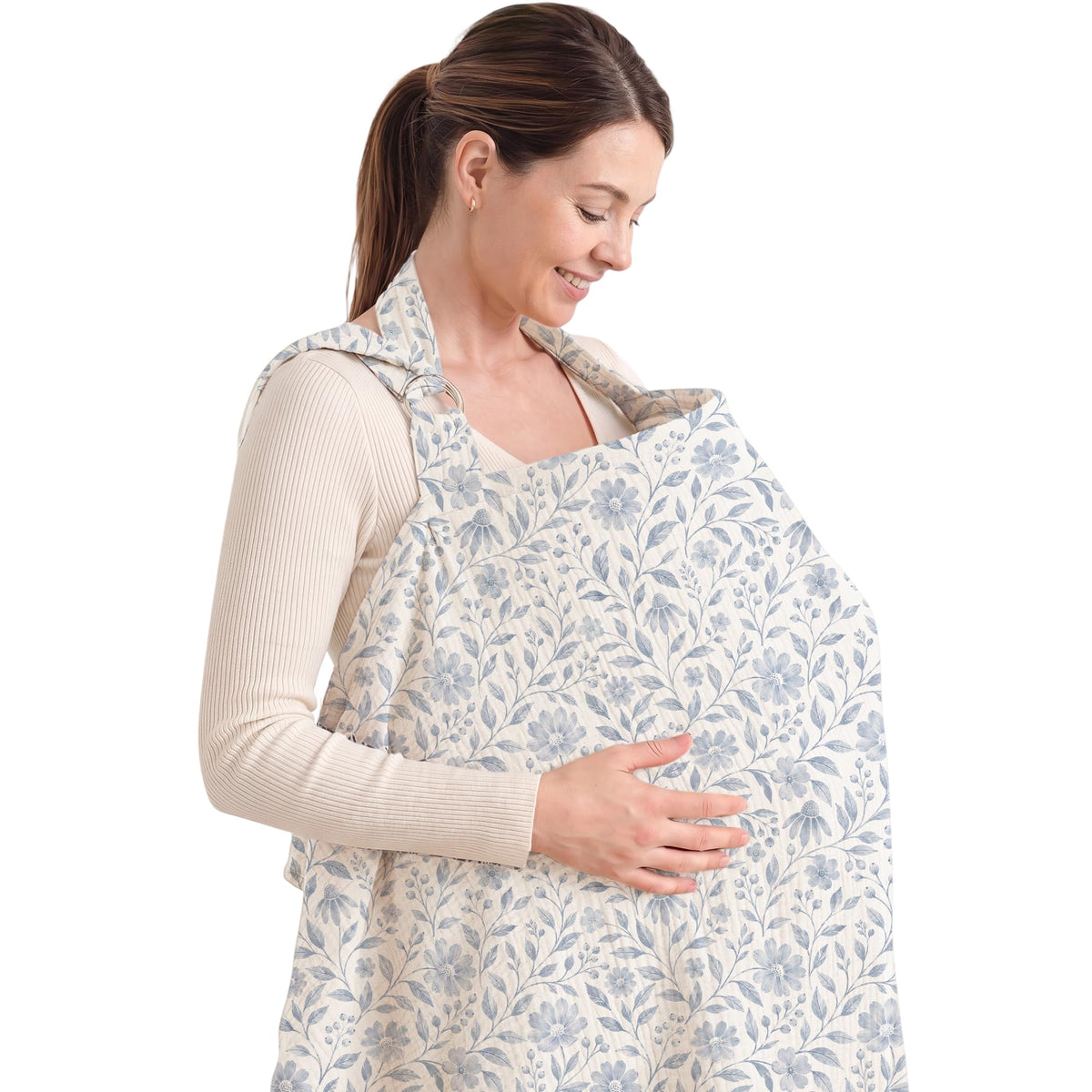 Konssy Muslin Nursing Cover Up for Breastfeeding with Rigid Hoop
