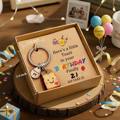Toast Keychain for Girls New Beginnings Congratulations Gifts