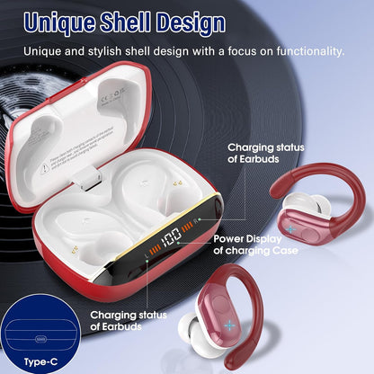 Wireless Earbuds Sports, 75Hrs Bluetooth 5.4 Headphones, Bass Hi-Fi Stereo