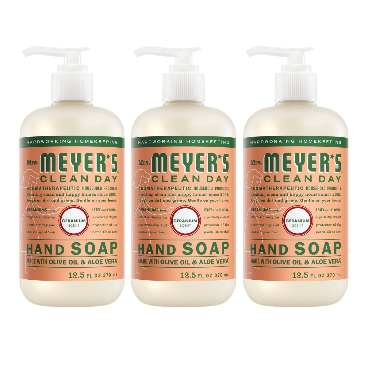 MRS. MEYER'S CLEAN DAY Liquid Hand Soap, Lemon Verbena, 12.5 fl oz, 3 Pack