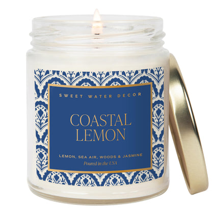 Sweet Water Decor Cashmere & Vanilla Soy Wax Candle, 9oz Clear Glass Jar