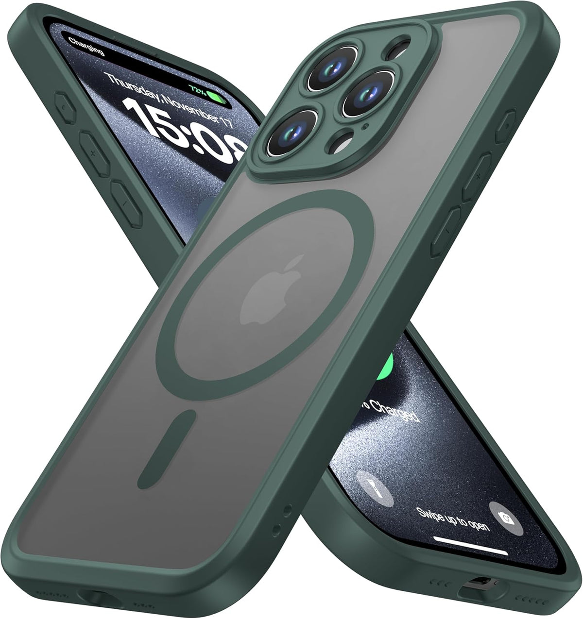 ImpactStrong Magnetic Guard Designed for iPhone 17 Air Case [Camera Protection] [Military Grade Drop Tested] [Compatible with MagSafe] Slim Translucent Matte Phone Case (6.6") - Navy Blue