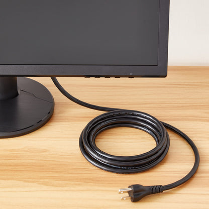 Amazon Basics Replacement Power Cord for Computer, Monitor, TV, Printer, PC, 3 Prong, 18 AWG, 125 Volts, 10 Feet, Black