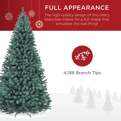 Best Choice Products Artificial Christmas Tree, 6ft Premium Unlit Realistic Spruce Holiday Décor w/Dense Branches, Easy Assembly, Metal Base - Green Spruce