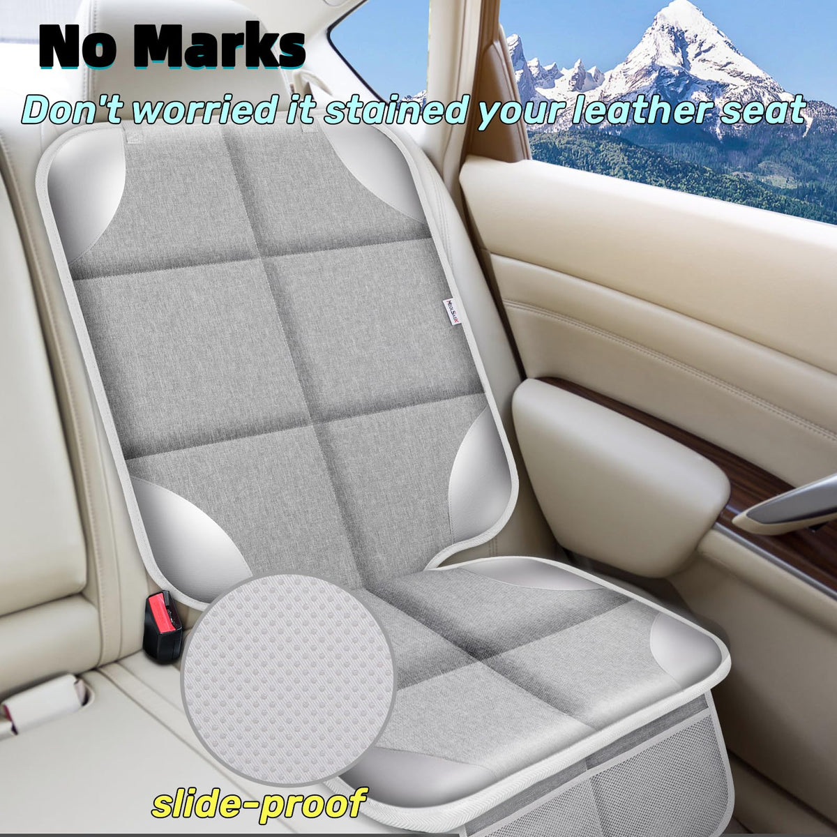 Meolsaek Car Seat Protector for Child Car Seat，Non-Slip Backing No Imprints