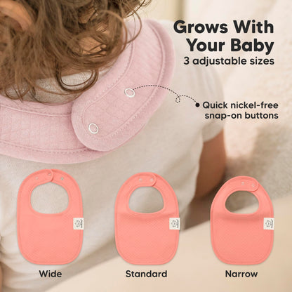 KeaBabies 8-Pack Organic Baby Bibs for Drooling and Teething (Sweet Charm)