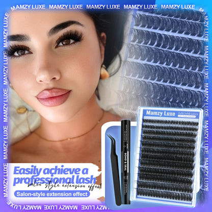 Lash Clusters Wispy 60D Eyelash Clusters 10-18mm Fluff Cluster Eyelash Extensions D Curl No Plastic Feel Individual Lashes Extension 240 Pcs Versatile False Eyelashes Clusters