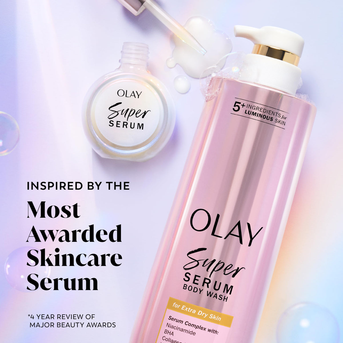 Olay Super Serum Body Wash for Women, For Extra Dry Skin, 28 fl oz