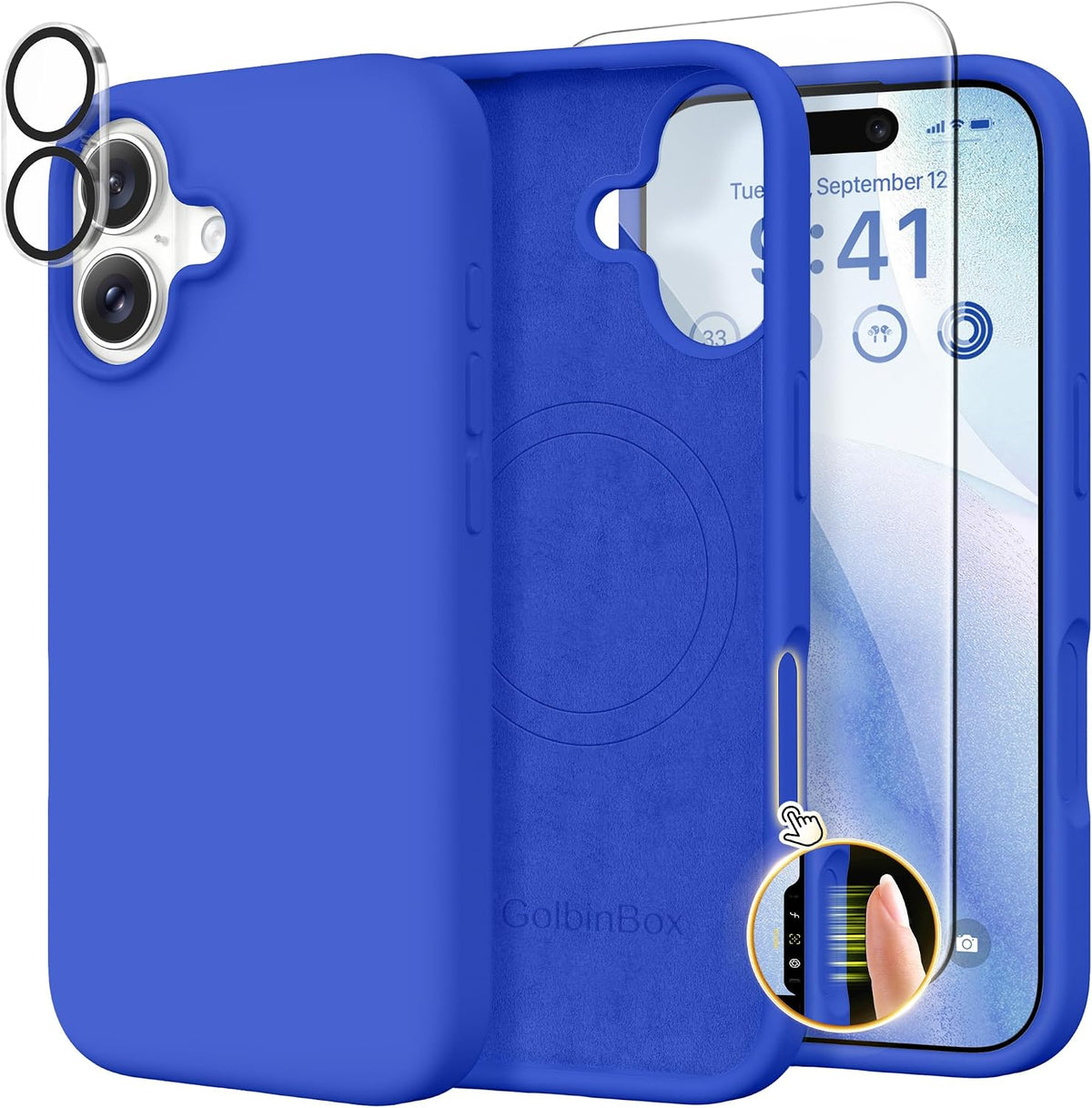 GolbinBox Magnetic for iPhone 13/14 Case, Silicone Cover, Blackcurrant
