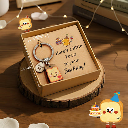Toast Keychain for Girls New Beginnings Congratulations Gifts