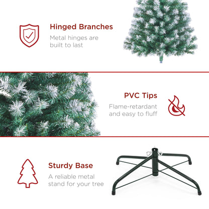 Best Choice Products Artificial Christmas Tree, 6ft Premium Unlit Realistic Spruce Holiday Décor w/Dense Branches, Easy Assembly, Metal Base - Green Spruce