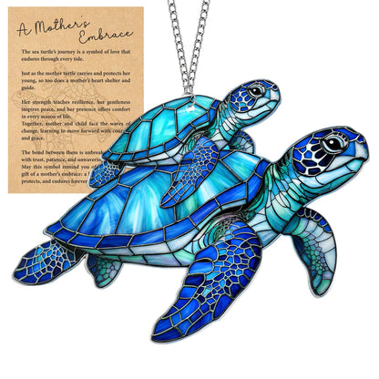 Sea Turtle Gift for Women, Mom & Daughter Christmas Ornament with Card