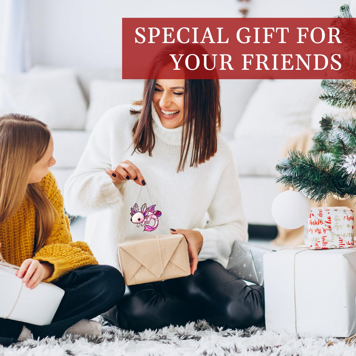 Sea Turtle Gift for Women, Mom & Daughter Christmas Ornament with Card