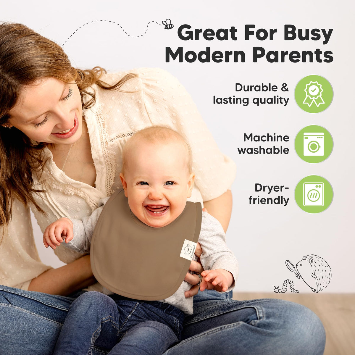 KeaBabies 8-Pack Organic Baby Bibs for Drooling and Teething (Sweet Charm)