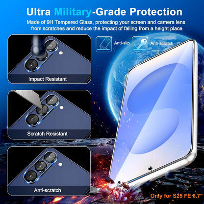 firtstnow 3 Pack for Samsung Galaxy S26 Ultra Screen Protector Tempered Glass + 3 Pack Camera Lens Protector, Military Grade Shatterproof, 9H Hardness, Fingerprint Unlock,Case Friendly 6.9 Inch