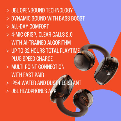 JBL Soundgear Clips -Open Ear Headphones For Situational Awareness (Copper)