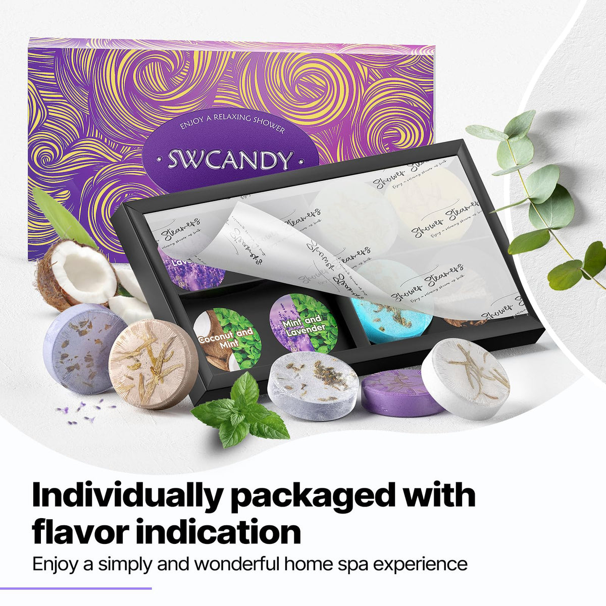 SWCANDY Sandalwood Shower Steamers 8 Pack, Home Spa Self Care